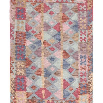 Maimana Kilim 3' 11" X 5' 9" Hand Knotted Wool Kilim 3' 11" X 5' 9" (119 X 175) / Multi / Wool