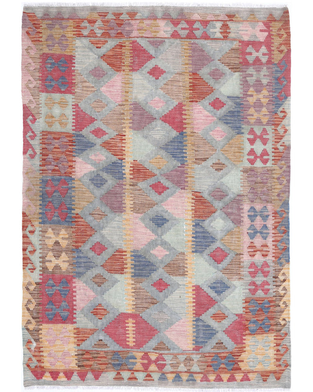 Maimana Kilim 3' 11" X 5' 9" Hand Knotted Wool Kilim 3' 11" X 5' 9" (119 X 175) / Multi / Wool
