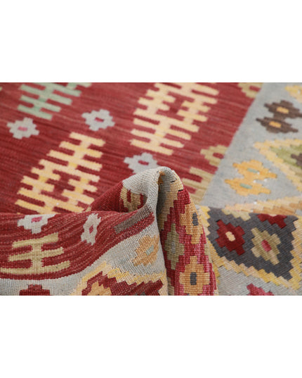 Maimana Kilim 3' 9" X 6' 1" Hand Knotted Wool Kilim 3' 9" X 6' 1" (114 X 185) / Rust / Wool