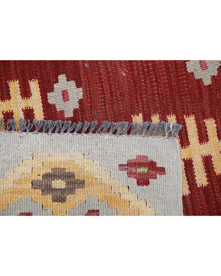Maimana Kilim 3' 9" X 6' 1" Hand Knotted Wool Kilim 3' 9" X 6' 1" (114 X 185) / Rust / Wool