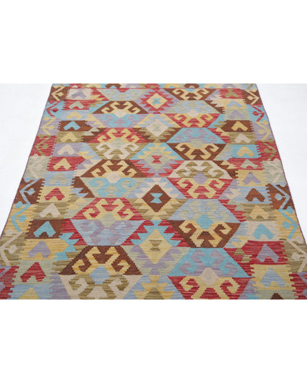 Maimana Kilim 3' 10" X 6' 0" Hand Knotted Wool Kilim 3' 10" X 6' 0" (117 X 183) / Multi / Wool
