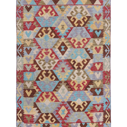 Maimana Kilim 3' 10" X 6' 0" Hand Knotted Wool Kilim 3' 10" X 6' 0" (117 X 183) / Multi / Wool