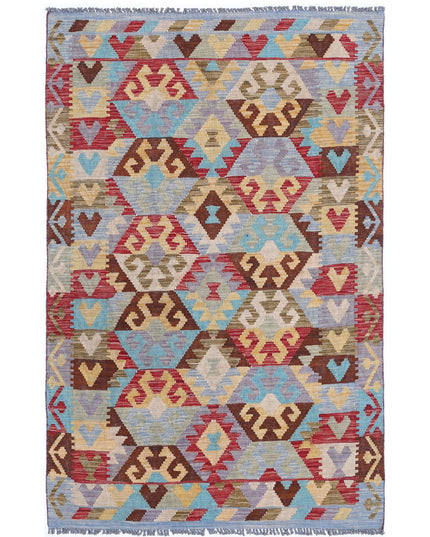 Maimana Kilim 3' 10" X 6' 0" Hand Knotted Wool Kilim 3' 10" X 6' 0" (117 X 183) / Multi / Wool