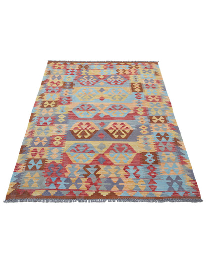 Maimana Kilim 3' 8" X 5' 8" Hand Knotted Wool Kilim 3' 8" X 5' 8" (112 X 173) / Multi / Wool