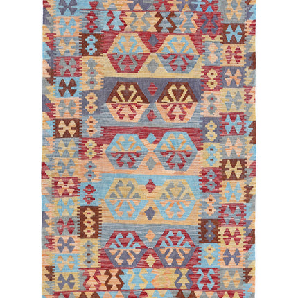 Maimana Kilim 3' 8" X 5' 8" Hand Knotted Wool Kilim 3' 8" X 5' 8" (112 X 173) / Multi / Wool