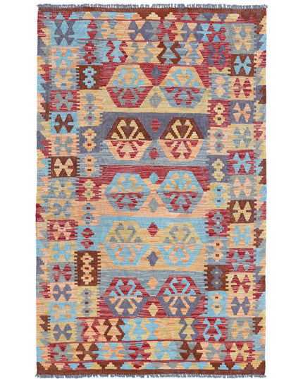 Maimana Kilim 3' 8" X 5' 8" Hand Knotted Wool Kilim 3' 8" X 5' 8" (112 X 173) / Multi / Wool