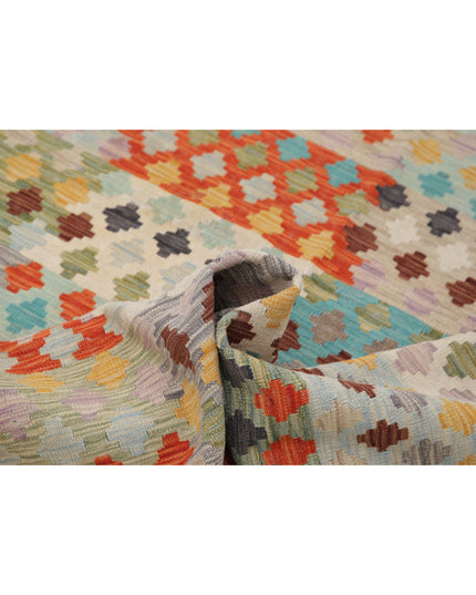 Maimana Kilim 4' 1" X 5' 8" Hand Knotted Wool Kilim 4' 1" X 5' 8" (124 X 173) / Multi / Wool