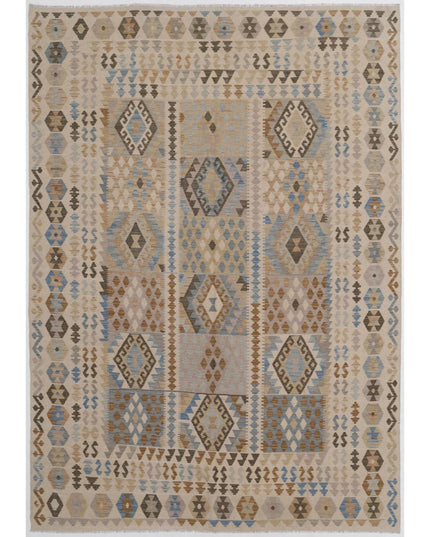 Maimana Kilim 8' 2" X 11' 4" Hand Woven Wool Kilim 8' 2" X 11' 4" (249 X 345) / Ivory / Wool