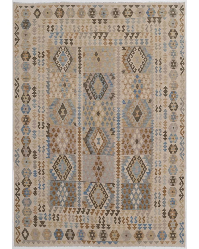 Maimana Kilim 8' 2" X 11' 4" Hand Woven Wool Kilim 8' 2" X 11' 4" (249 X 345) / Ivory / Wool