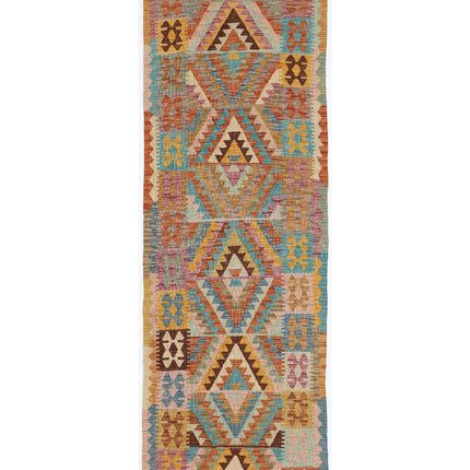 Maimana Kilim 2' 10" X 7' 11" Hand Woven Wool Kilim 2' 10" X 7' 11" (86 X 241) / Multi / Wool