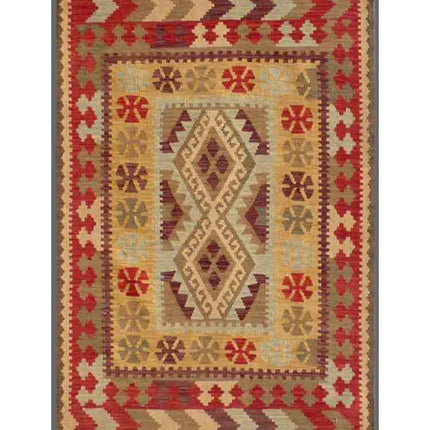 Maimana Kilim 3' 3" X 4' 11" Hand Woven Wool Kilim 3' 3" X 4' 11" (99 X 150) / Multi / Wool