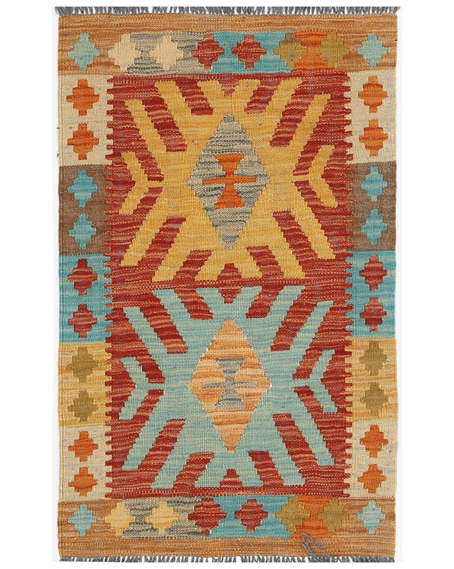 Maimana Kilim 1' 10" X 2' 11" Hand Woven Wool Kilim 1' 10" X 2' 11" (56 X 89) / Multi / Wool