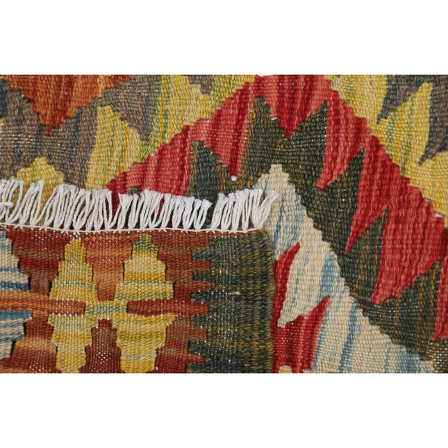 Maimana Kilim 5' 1" X 6' 2" Wool Hand-Woven Kilim 5' 1" X 6' 2" (155 X 188) / Multi / Multi