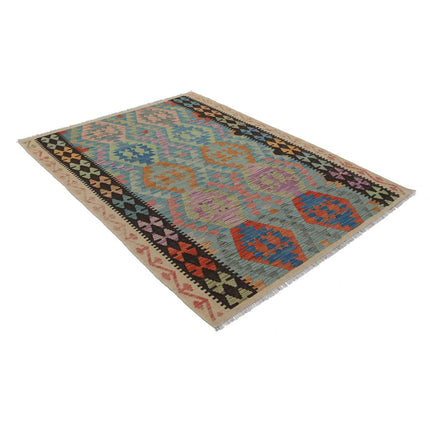 Maimana Kilim 5' 1" X 6' 6" Wool Hand-Woven Kilim 5' 1" X 6' 6" (155 X 198) / Multi / Multi