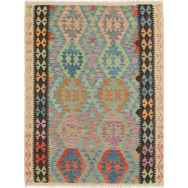 Maimana Kilim Hand-Woven Wool Kilim IVA0017239 - Natalia Rugs