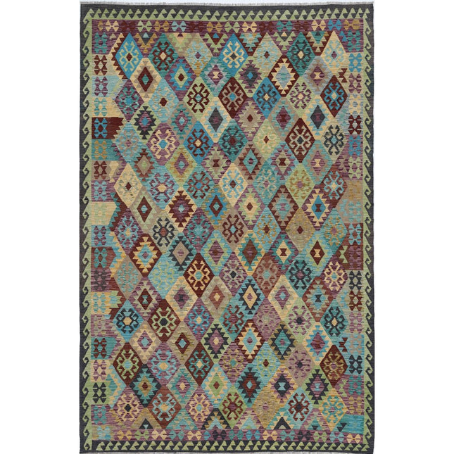 Maimana Kilim Hand-Woven Wool Kilim IVA0017858 - Natalia Rugs