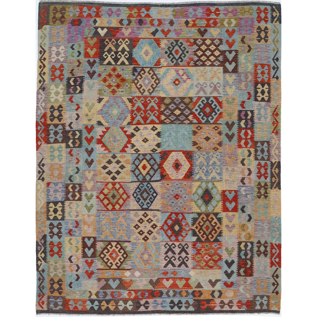 Maimana Kilim Hand-Woven Wool Kilim IVA0017912 - Natalia Rugs