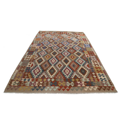 Maimana Kilim 6' 5" X 9' 7" Wool Hand-Woven Kilim 6' 5" X 9' 7" (196 X 292) / Multi / Multi