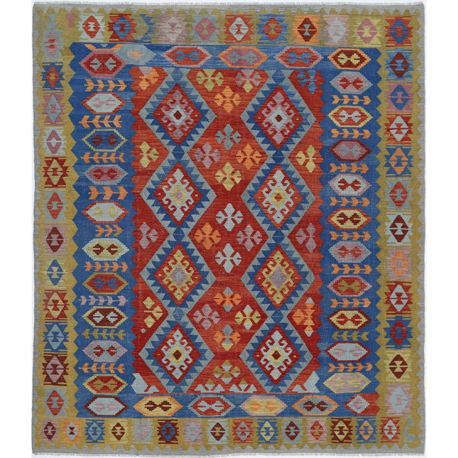 Maimana Kilim Hand-Woven Wool Kilim IVA0018082 - Natalia Rugs