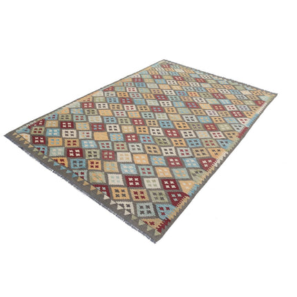 Maimana Kilim 5' 7" X 8' 0" Wool Hand-Woven Kilim 5' 7" X 8' 0" (170 X 244) / Multi / Multi