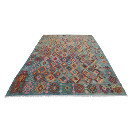 Maimana Kilim 6' 8" X 9' 9" Wool Hand-Woven Kilim 6' 8" X 9' 9" (203 X 297) / Multi / Multi