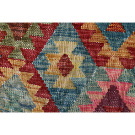 Maimana Kilim 6' 8" X 9' 9" Wool Hand-Woven Kilim 6' 8" X 9' 9" (203 X 297) / Multi / Multi