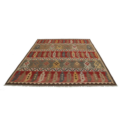 Maimana Kilim 8' 0" X 9' 6" Wool Hand-Woven Kilim 8' 0" X 9' 6" (244 X 290) / Multi / Multi