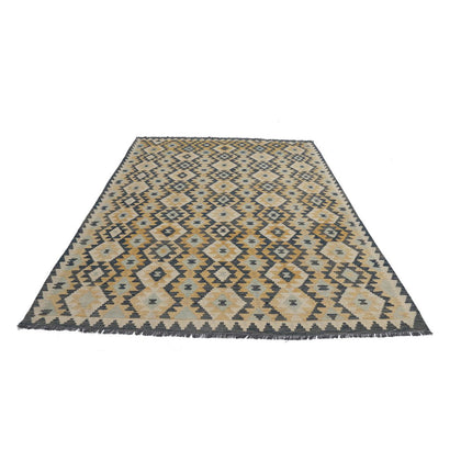 Maimana Kilim 6' 4" X 9' 9" Wool Hand-Woven Kilim 6' 4" X 9' 9" (193 X 297) / Multi / Multi