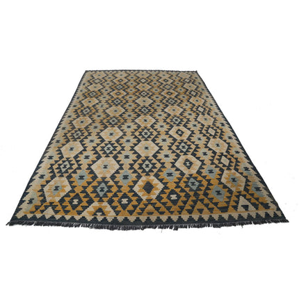 Maimana Kilim 6' 4" X 9' 9" Wool Hand-Woven Kilim 6' 4" X 9' 9" (193 X 297) / Multi / Multi