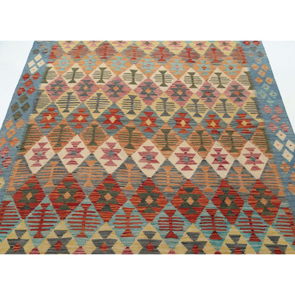 Maimana Kilim 5' 5" X 8' 4" Wool Hand-Woven Kilim 5' 5" X 8' 4" (165 X 254) / Multi / Multi