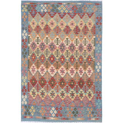 Maimana Kilim Hand-Woven Wool Kilim IVA0033323 - Natalia Rugs