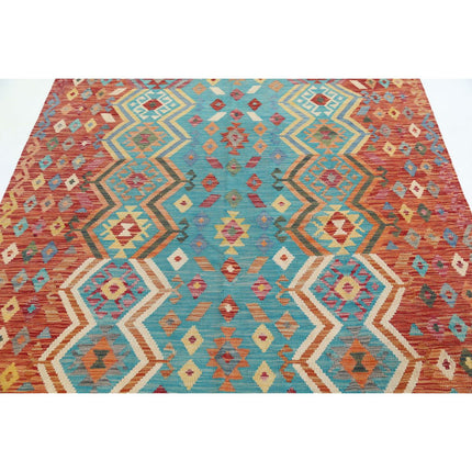 Maimana Kilim 5' 9" X 8' 1" Wool Hand-Woven Kilim 5' 9" X 8' 1" (175 X 246) / Multi / Multi