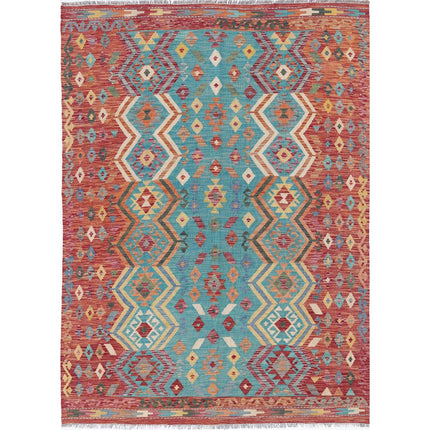 Maimana Kilim Hand-Woven Wool Kilim IVA0033330 - Natalia Rugs