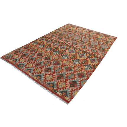 Maimana Kilim 5' 9" X 8' 5" Wool Hand-Woven Kilim 5' 9" X 8' 5" (175 X 257) / Multi / Multi