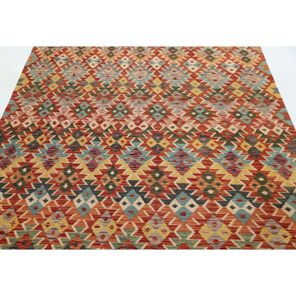 Maimana Kilim 5' 9" X 8' 5" Wool Hand-Woven Kilim 5' 9" X 8' 5" (175 X 257) / Multi / Multi