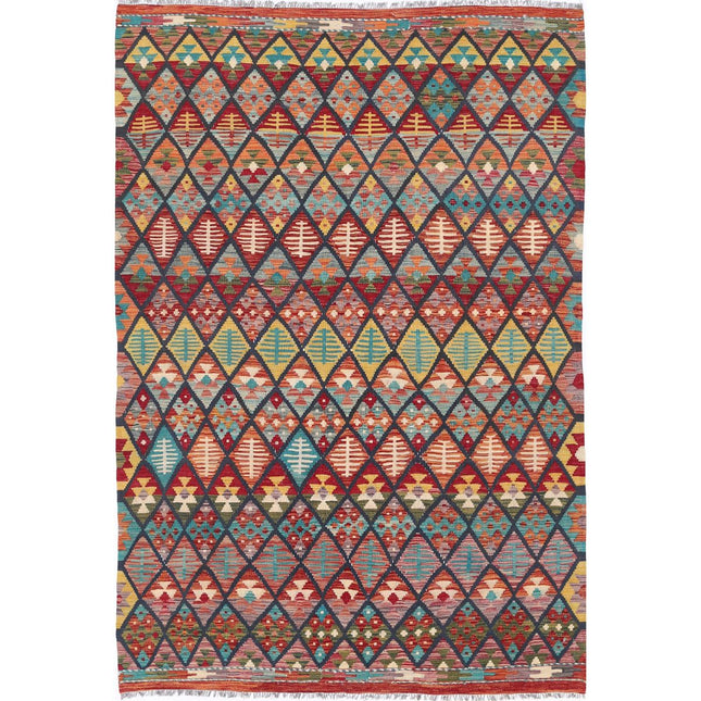 Maimana Kilim Hand-Woven Wool Kilim IVA0033337 - Natalia Rugs
