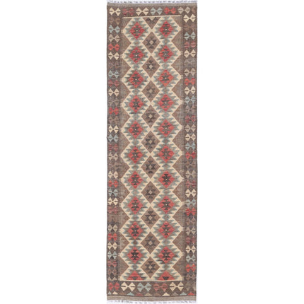 Maimana Kilim Hand-Woven Wool Kilim IVA0033350 - Natalia Rugs