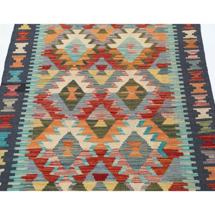 Maimana Kilim 2' 9" X 10' 2" Wool Hand-Woven Kilim 2' 9" X 10' 2" (84 X 310) / Multi / Multi