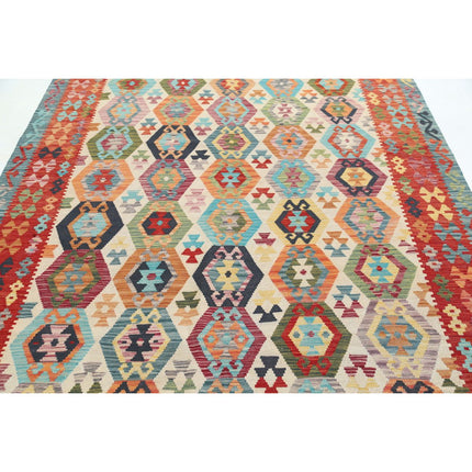 Maimana Kilim 6' 9" X 9' 8" Wool Hand-Woven Kilim 6' 9" X 9' 8" (206 X 295) / Multi / Multi