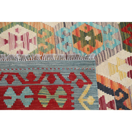 Maimana Kilim 6' 9" X 9' 8" Wool Hand-Woven Kilim 6' 9" X 9' 8" (206 X 295) / Multi / Multi