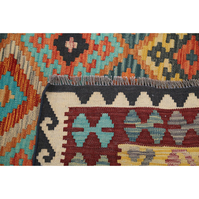 Maimana Kilim 6' 4" X 9' 7" Wool Hand-Woven Kilim 6' 4" X 9' 7" (193 X 292) / Multi / Multi