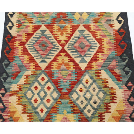 Maimana Kilim 2' 7" X 3' 9" Wool Hand-Woven Kilim 2' 7" X 3' 9" (79 X 114) / Multi / Multi