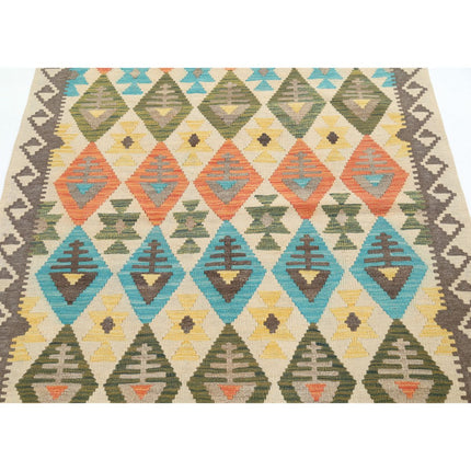 Maimana Kilim 3' 10" X 6' 2" Wool Hand-Woven Kilim 3' 10" X 6' 2" (117 X 188) / Multi / Multi