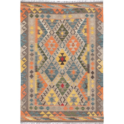 Maimana Kilim Hand-Woven Wool Kilim IVA0033389 - Natalia Rugs