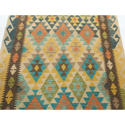 Maimana Kilim 4' 2" X 5' 9" Wool Hand-Woven Kilim 4' 2" X 5' 9" (127 X 175) / Multi / Multi