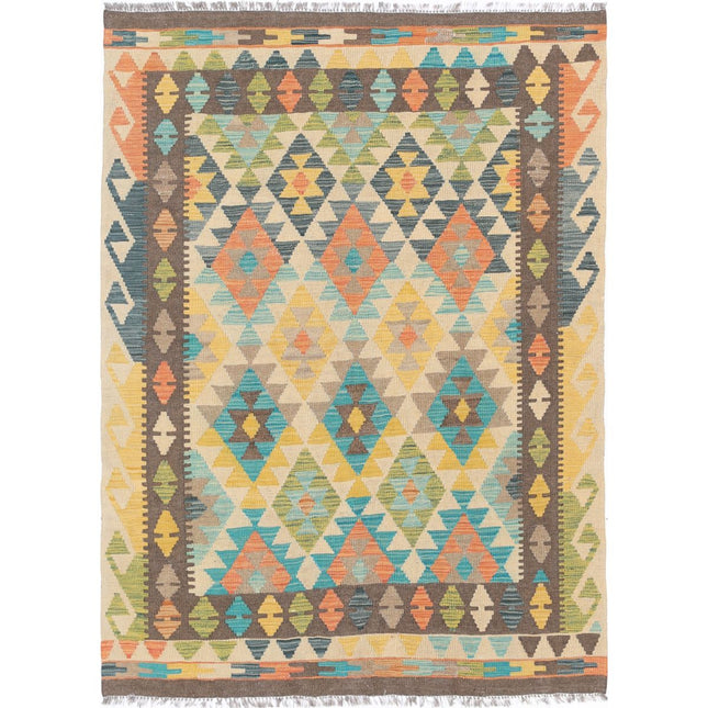 Maimana Kilim Hand-Woven Wool Kilim IVA0033390 - Natalia Rugs