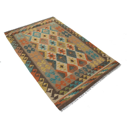 Maimana Kilim 4' 0" X 6' 3" Wool Hand-Woven Kilim 4' 0" X 6' 3" (122 X 191) / Multi / Multi