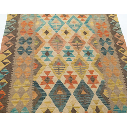 Maimana Kilim 4' 0" X 6' 3" Wool Hand-Woven Kilim 4' 0" X 6' 3" (122 X 191) / Multi / Multi