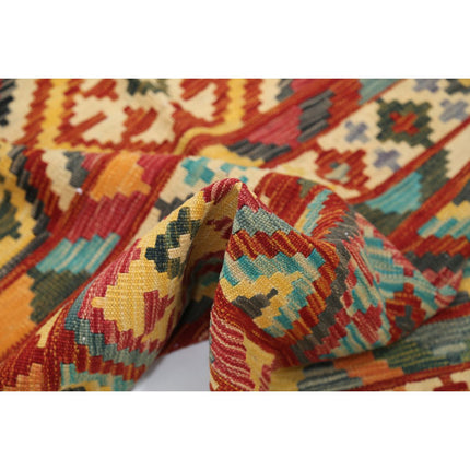 Maimana Kilim 4' 0" X 5' 10" Wool Hand-Woven Kilim 4' 0" X 5' 10" (122 X 178) / Multi / Multi