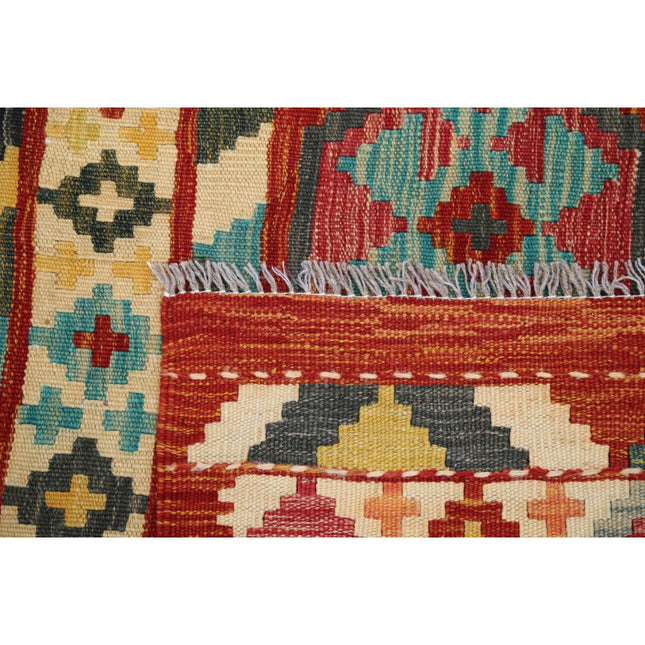 Maimana Kilim 4' 0" X 5' 10" Wool Hand-Woven Kilim 4' 0" X 5' 10" (122 X 178) / Multi / Multi